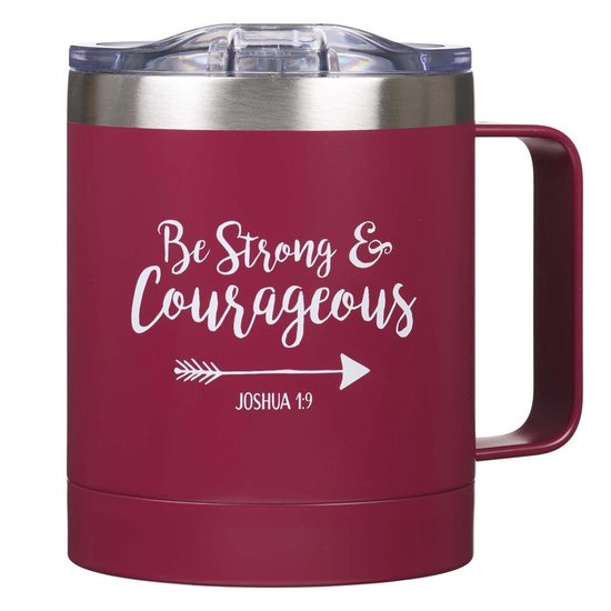 Mug Stainless Steel Camp Be Strong & Courageous - Jos 1:9