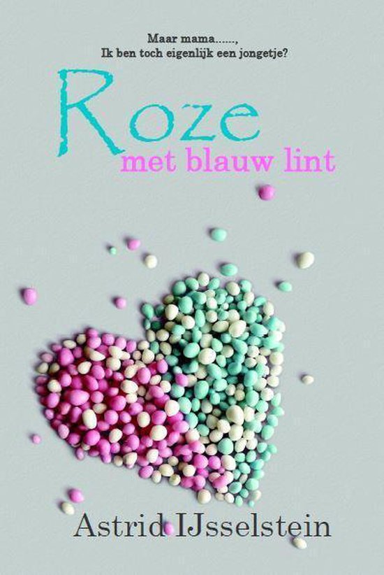 Roze met blauw lint