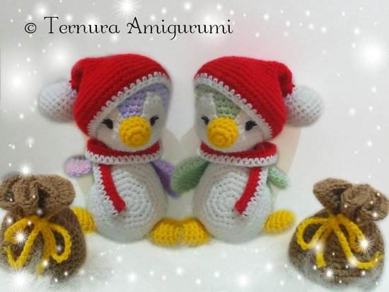 crochet pattern Christmas penguin + accesories