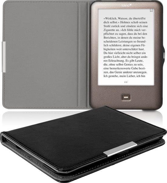 kwmobile e-reader hoesje geschikt voor Tolino Shine (2013) hoes - E reader flip case met magnetische sluiting - Ereader cover in zwart