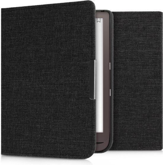 kwmobile hoes geschikt voor Pocketbook InkPad 3 / 3 Pro / Color / Vivlio InkPad 3 - Stoffen beschermhoes voor e-reader in donkergrijs