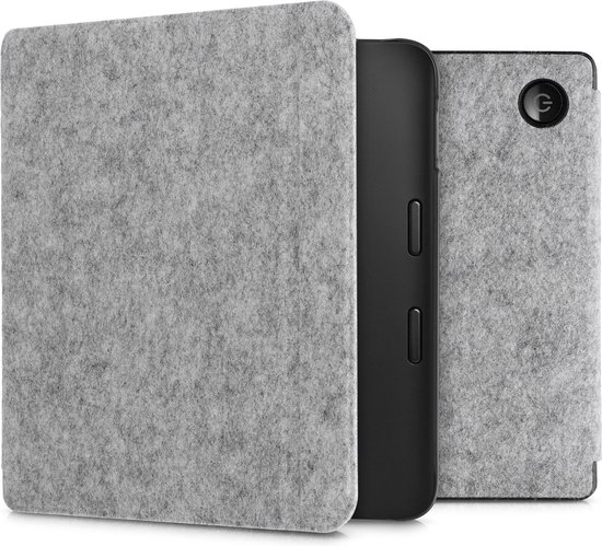 kwmobile hoes geschikt voor Tolino Vision 6 - e-reader beschermhoes van vilt - lichtgrijs