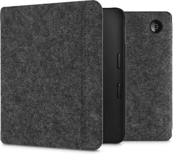 kwmobile hoes geschikt voor Tolino Vision 6 - e-reader beschermhoes van vilt - donkergrijs