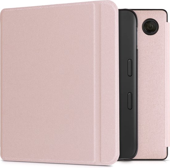 kwmobile e-reader hoesje geschikt voor Tolino Vision 6 hoes - E reader flip case met magnetische sluiting - Ereader cover in roségoud
