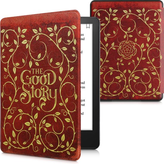 kwmobile e-reader hoesje geschikt voor Amazon Kindle Paperwhite 11. Generation 2021 hoes - E reader flip case met magnetische sluiting - Ereader cover - Sprookjesboek design in geel / oranje / rood