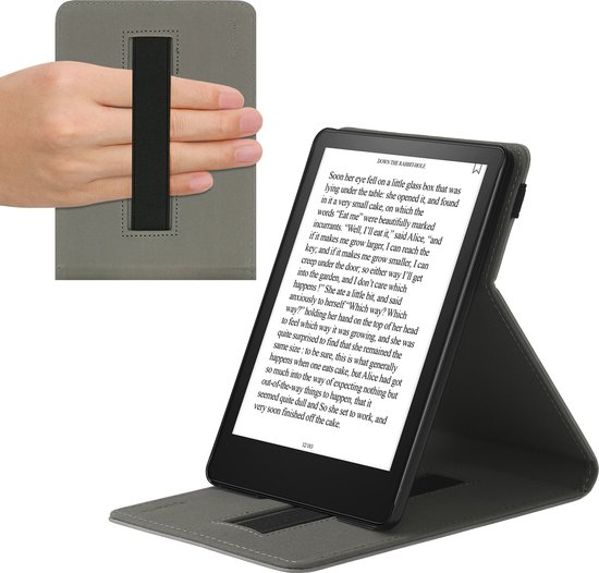 kwmobile case geschikt voor met Amazon Kindle Paperwhite 11. Generation 2021 - E reader cover van kunstleer - In grijs Paardenbloemen Liefde design