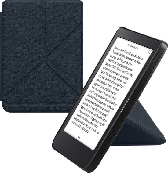 kwmobile e-reader hoesje geschikt voor Kobo Clara 2E hoes - Ereader flip case met standaard - E reader cover van kunstleer - In donkerblauw