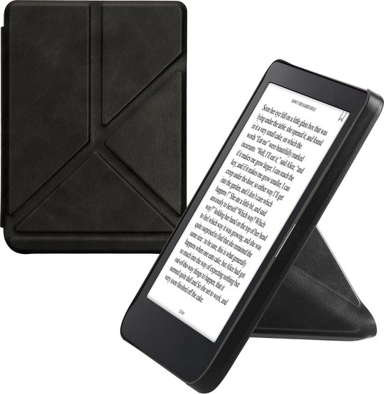 kwmobile e-reader hoesje geschikt voor Kobo Clara 2E hoes - Ereader flip case met standaard - E reader cover van kunstleer - In antraciet