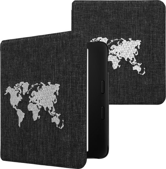 kwmobile Cover geschikt voor Tolino Vision 6 - Vilten ereader hoes - Beschermende e-Reader Case - in wit / donkergrijs