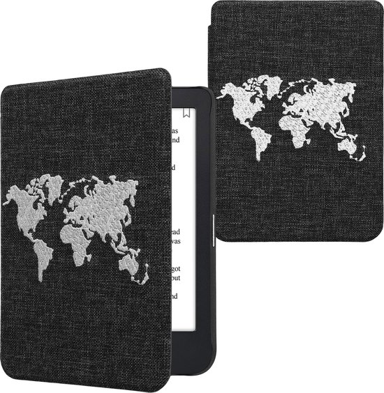 kwmobile Cover geschikt voor Kobo Clara 2E - Vilten ereader hoes - Beschermende e-Reader Case - in wit / donkergrijs