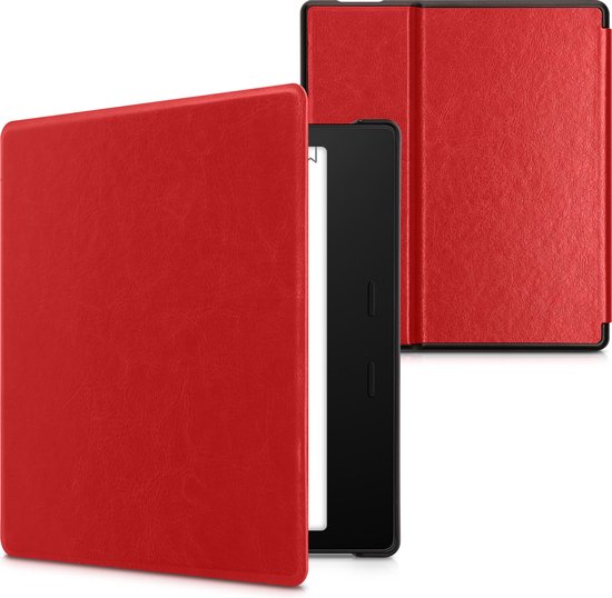 kwmobile hoes geschikt voor Amazon Kindle Oasis 10. Generation - Magnetische sluiting - E reader cover in donkerrood - Abstract hart design