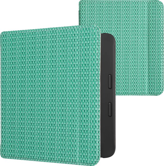 kwmobile ereader hoesje geschikt voor Tolino Vision 6 - Case met magnetische sluiting - Hoes voor e-reader in donkergroen / lichtgroen - Grasgroen design
