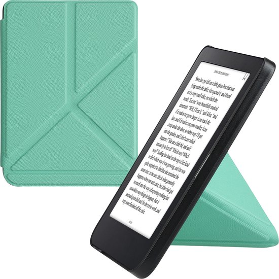 kwmobile e-reader hoesje geschikt voor Kobo Clara 2E hoes - Ereader flip case met standaard - E reader cover van kunstleer - In mintgroen