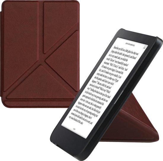 kwmobile e-reader hoesje geschikt voor Kobo Clara 2E hoes - Ereader flip case met standaard - E reader cover van kunstleer - In braam