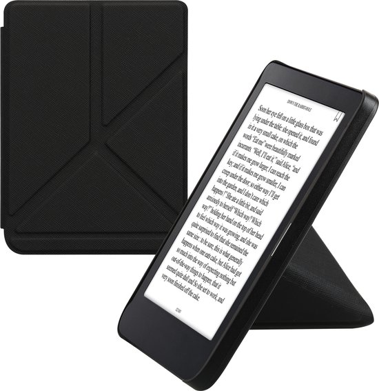 kwmobile e-reader hoesje geschikt voor Kobo Clara 2E hoes - Ereader flip case met standaard - E reader cover van kunstleer - In zwart