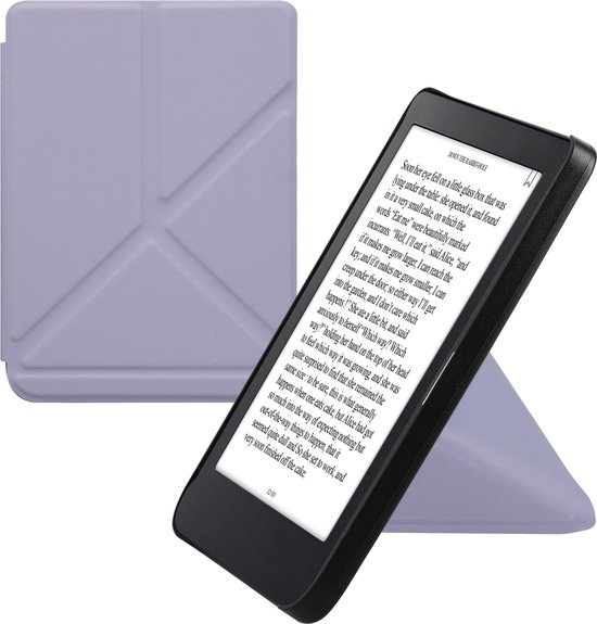 kwmobile e-reader hoesje geschikt voor Kobo Clara 2E hoes - Ereader flip case met standaard - E reader cover van kunstleer - In lavendel