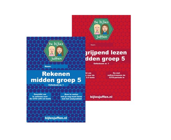 Cito oefenboeken begrijpend lezen en rekenen midden groep 5 voordeelset - de bijlesjuffen - cito oefenen - junior - basisschool - einstein