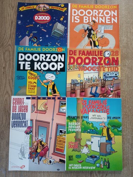 De Familie Doorzon 6 x Eerste Druk , 1 - D 2000 NR 24 1e Druk 1999 , 2 - Doorzon is Binnen NR 25 1e Druk 2000 , 3 - Doorzon te Koop NR 26 1e Druk 2002 , 4 - Doorzon Verkocht NR 27 1e Druk 2003 , 5 - Hoogste Tijd NR 28 1e Druk 2004 , 6 - Met de Famili