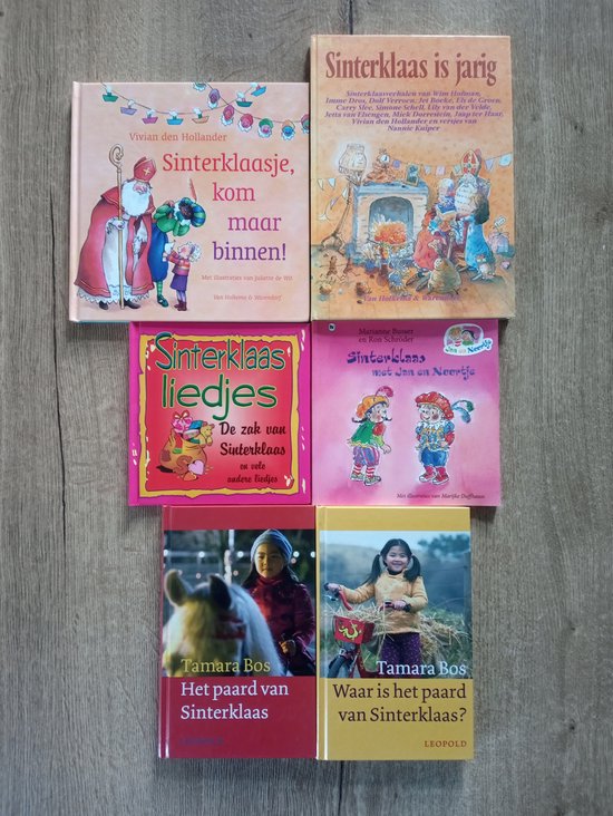 Sinterklaas 6 Boeken over het Sinterklaasfeest 1 - Sinterklaasje kom maar Binnen ! van Vivian den Hollander 2 - Sinterklaas is Jarig van Diverse Schrijvers 3 - Sinterklaas met Jan en Noortje van Marianne Busser en Ron Schroder 4 - Sinterklaasliedjes