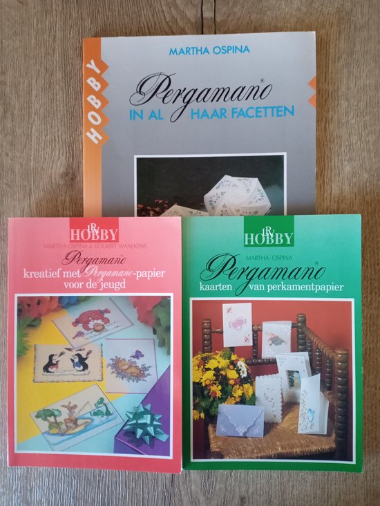 Pergamano 3 Boeken over deze Hobby , LR Hobby , Pergamano Kaarten van Perkamentpapier , Kreatief met Pergamano Papier voor de Jeugd , Pergamano in al Haar Facetten