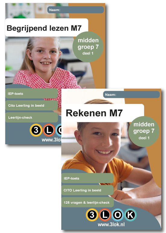 CITO Oefenboeken Voordeelset Rekenen & Begrijpend Lezen midden Groep 7 - M7 - Begrijpend lezen - Rekenen - groep 7 - entreetoets - CITO - IEP – toets - oefenen - onderwijs - basisschool – leren - Leerling in beeld - 3lok onderwijs