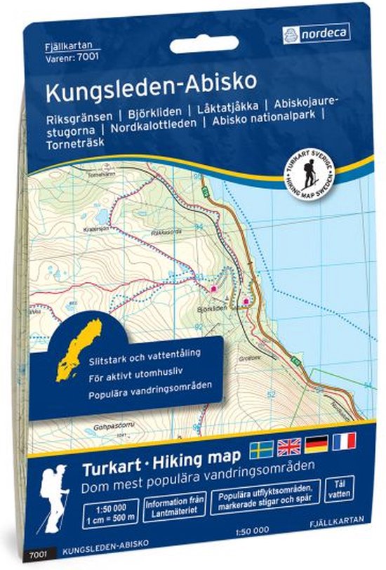 Fjällkartan Wandelkaart Kungsleden-Abisko 1:50.000