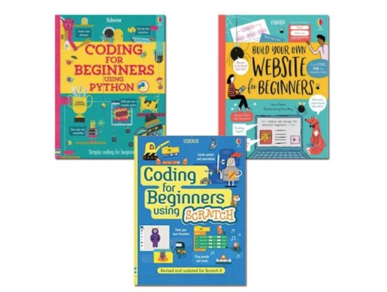 Usborne Coding For Beginners 3 Books Collection Set - Using Sratch, Using Python, Build your own website