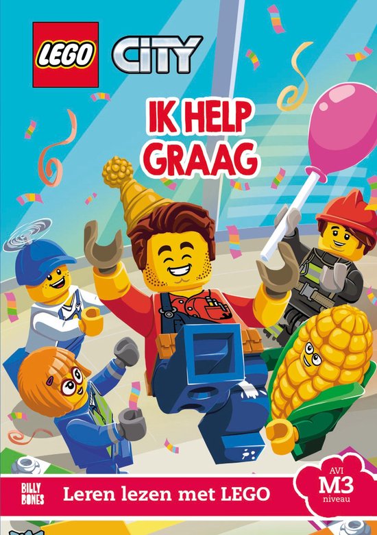 Lego - AVI M3 leesboek - Lego city Ik help graag! - leren lezen met lego boeken - softcover - Billy Bones