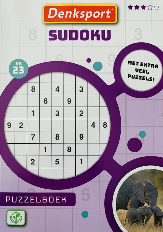 Denksport puzzelboekjes - Sudoku - puzzelboekjes - puzzelboeken volwassenen denksport - Nederlands - 3 - Meer dan 350 puzzels - Extra dik!