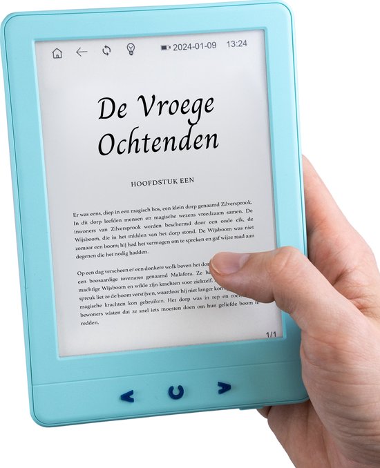 Silvergear eReader 6 inch - E-Reader met Backlight - Ebook Reader - 17H Schermtijd - 4GB - Blauw