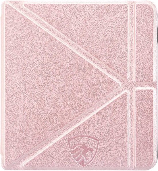 Origami Sleepcover Geschikt voor Kobo Libra 2 Hoes Cover Roze Goud  - ereader hoesje - cover