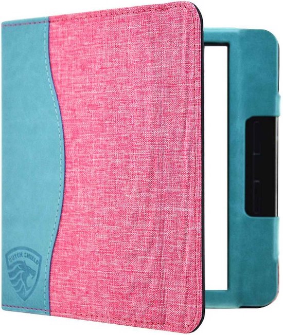 Hoesje Geschikt voor Kobo Libra 2 Sleepcover Jeans Style Hoes Roze - ereader hoesje - cover