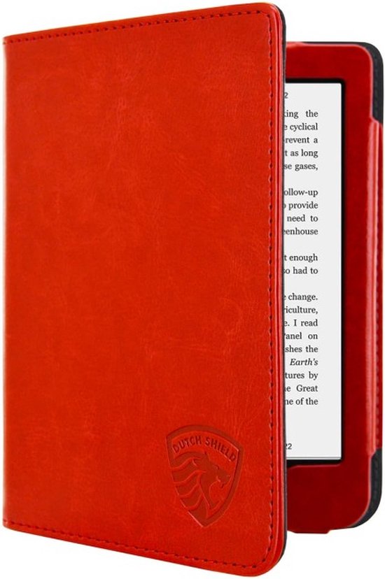 Hoesje Geschikt voor Kobo Clara 2E Luxe Sleepcover - Book Case Hoes Cover - Rood - ereader hoesje - cover