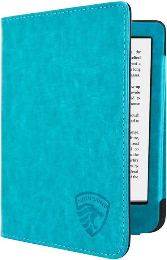 Hoesje Geschikt voor Kobo Clara 2E Luxe Sleepcover - Book Case Hoes Cover - Turquoise - ereader hoesje - cover