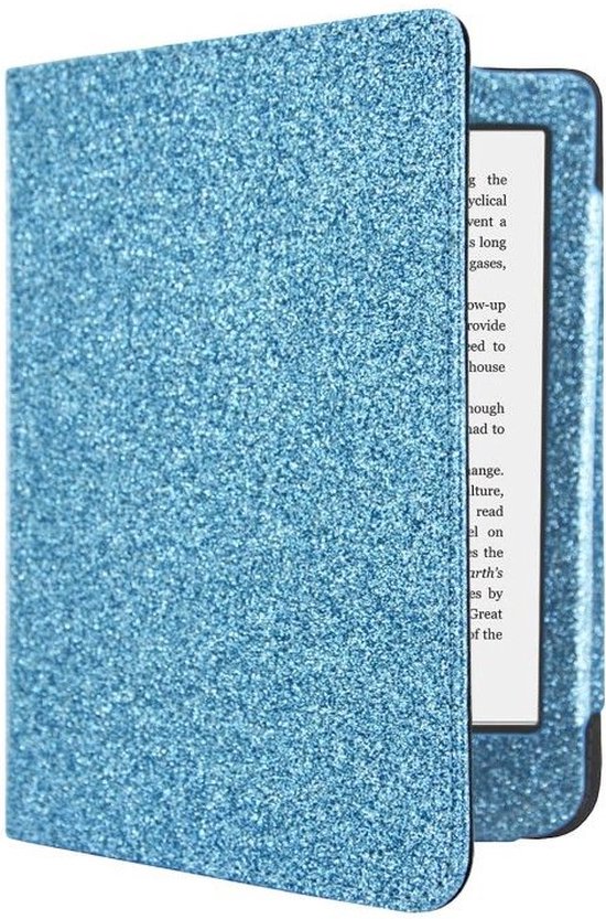 Hoesje Geschikt voor Kobo Clara 2E Sparkle Sleepcover - Book Case Hoes Cover - Blauw - ereader hoesje - cover