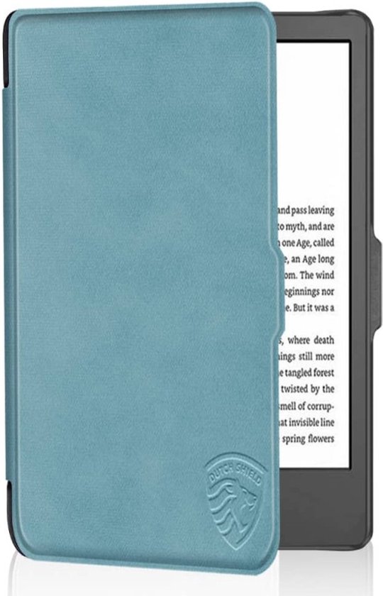 Lichtgewicht Hoesje Geschikt voor Kobo Clara 2E Slimfit Sleepcover - Book Case Hoes Cover - Aqua Blauw - ereader hoesje - cover