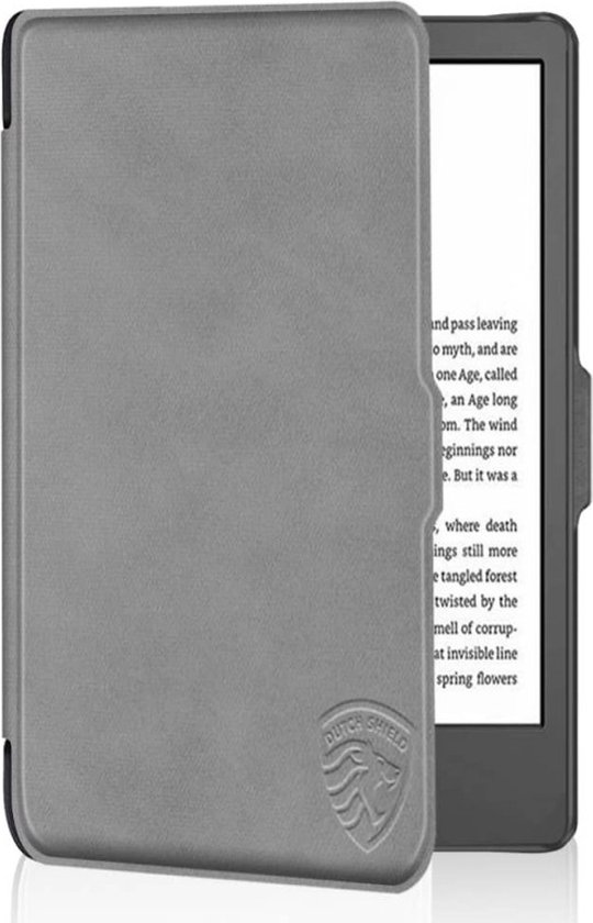 Lichtgewicht Hoesje Geschikt voor Kobo Clara 2E Slimfit Sleepcover - Book Case Hoes Cover - Grijs - ereader hoesje - cover