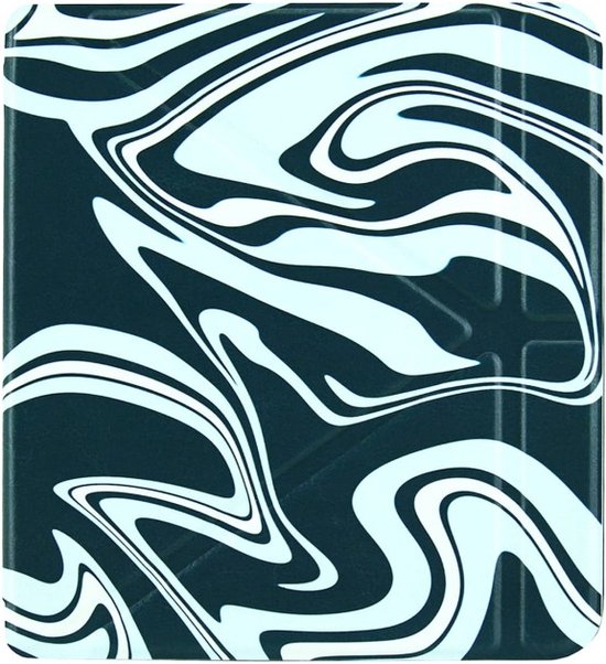 Origami Sleepcover Geschikt voor Tolino Vision 6 Hoes Cover Abstract Petroleum kleuren