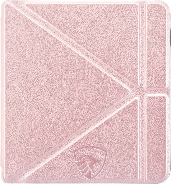 Origami Sleepcover Geschikt voor Tolino Vision 6 Hoes Cover Roze Goud