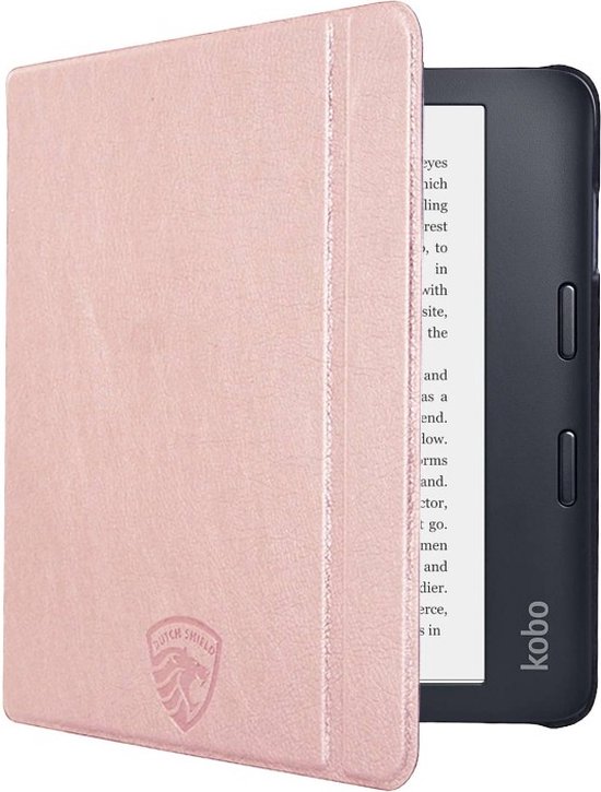 Slimfit Hoesje Sleepcover Geschikt voor Kobo Libra 2 Hoes Cover Roze Goud - ereader hoesje - cover