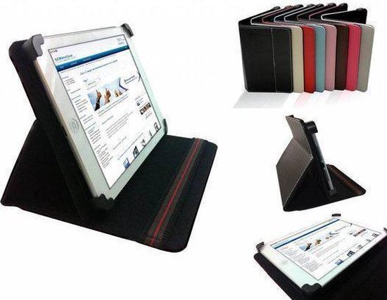 Uniek Hoesje voor de Hema E reader 6 Inch - Multi-stand Cover, Zwart, merk i12Cover