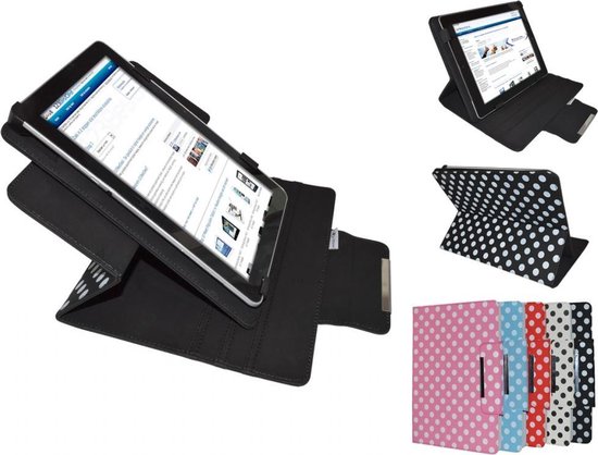 Icarus Illumina Hd Diamond Class Polkadot Hoes met 360 graden Multi-stand, Wit, merk i12Cover