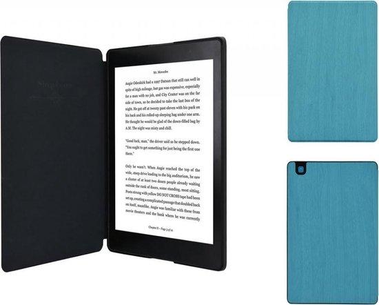 Kobo Aura 2nd edition (2016) 6 inch eReader Shell Sleep Cover, Premium Business Case, Aura editie 2 Slim Fit Hemelsblauwe Hoes in hout-patroon, sleeve / tas