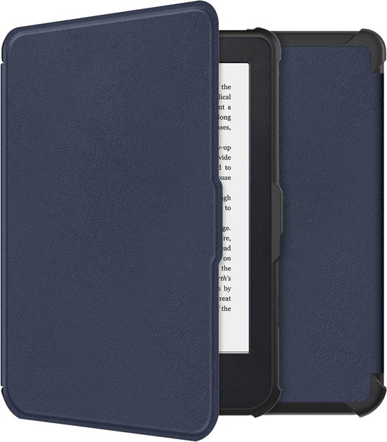 imoshion Ereader Cover / Hoesje Geschikt voor Kobo Clara 2E / Tolino Shine 4 - imoshion Slim Soft Case Sleepcover Bookcase zonder stand - Donkerblauw