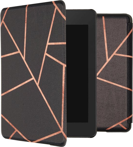 imoshion Ereader Cover / Hoesje Geschikt voor Amazon Kindle Paperwhite 4 - imoshion Design Sleepcover Bookcase zonder stand - Black Graphic