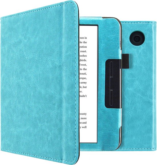 imoshion Ereader Cover / Hoesje Geschikt voor Kobo Libra H2O - imoshion Vegan Leather Bookcase - Lichtblauw