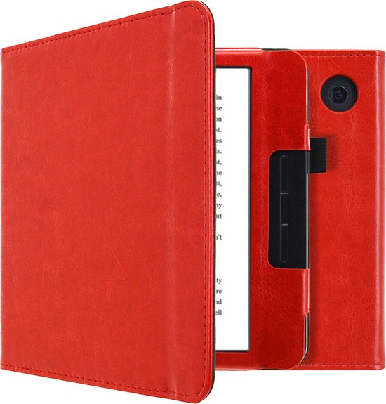 imoshion Ereader Cover / Hoesje Geschikt voor Kobo Libra H2O - imoshion Vegan Leather Bookcase - Rood