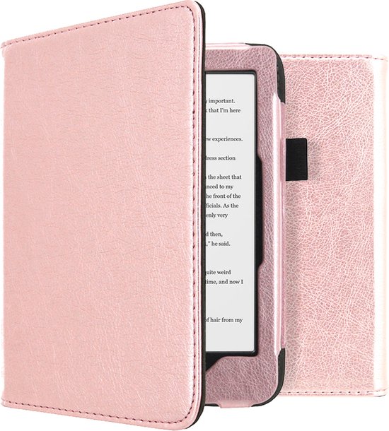 imoshion Ereader Cover / Hoesje Geschikt voor Kobo Clara HD - imoshion Vegan Leather Bookcase - Rosé Goud