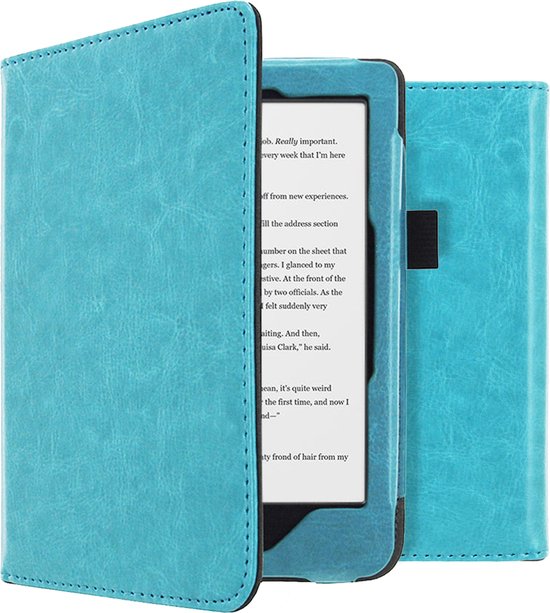 imoshion Ereader Cover / Hoesje Geschikt voor Kobo Clara HD - imoshion Vegan Leather Bookcase - Lichtblauw