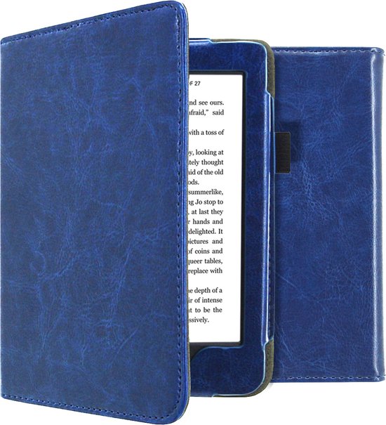 imoshion Ereader Cover / Hoesje Geschikt voor Kobo Nia - imoshion Vegan Leather Bookcase - Donkerblauw